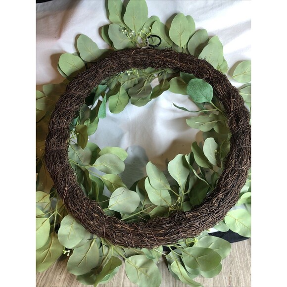 Hearth & Hand with Magnolia 24" Faux Seeded Eucalyptus Artificial Wreath Display - Picture 3 of 9